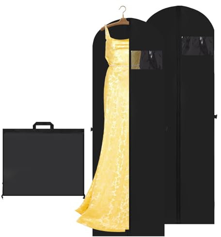 Luxoraiova Kleidersack Lang 180 x 60 cm 2 Stück Faltbare Kleidersäcke mit Reißverschluss Atmungsaktive Staubdichte Anzugtasche für Anzug Mäntel Kleider Brautkleider Mottenfest Ideal zur Aufbewahrung