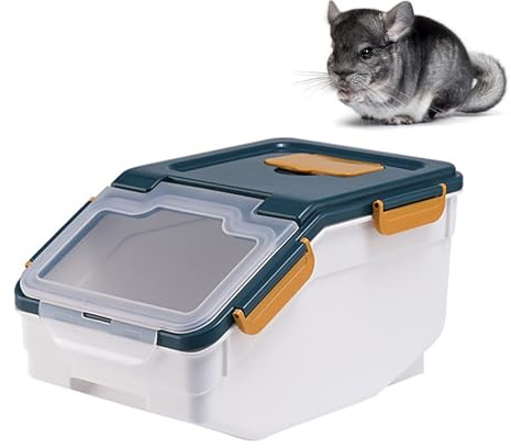 Large Chinchilla Sand Bath Box – Plastic Dust Bath House with Lid, Sand Cup & Scoop, Easy-Clean Bathroom for Chinchillas, Hamsters, Guinea Pigs, Hedgehogs, Squirrels & Small Pets(Blue)
