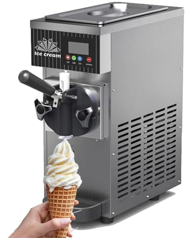 ITETONE SorbetièRe Et Machine à Desserts GlacéS, CrèMe GlacéE Molle, Production De 4 à 5 Kg/H De CrèMe GlacéE, Affichage LED Et Nettoyage Automatique, pour Restaurants Et PâTisseries Grey