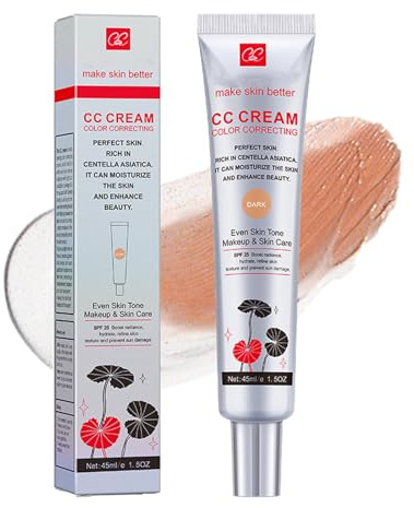 CC Cream with Centella Asiatica - SPF25 Lightweight Color Correcting Skin Perfector - Full Coverage Face Concealer Foundation Tinted Moisturiser for Women - Face Makeup Suitable for All Skin