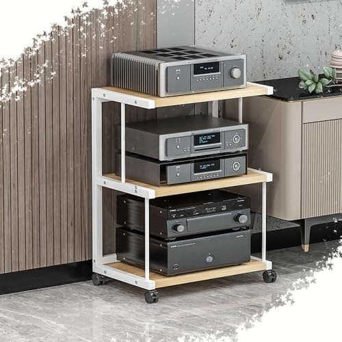 HiFi ljudstativ bärbar medialagringsställ hörnhylla 3/4 nivåer förstärkarställ vinylskivspelare stativ AV-skåp för hemunderhållning