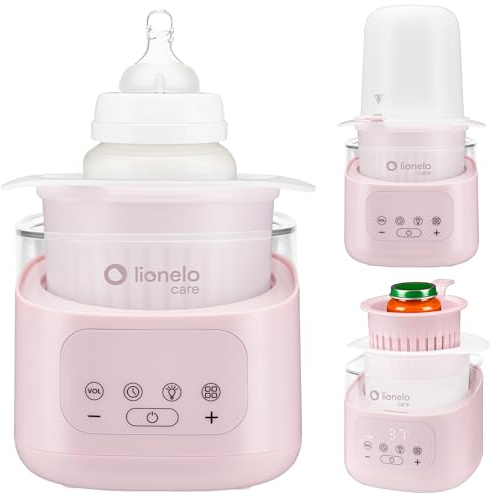 LIONELO Thermup 4.0 Flaskvärmare & Sterilisator 6-i-1, Snabb Uppvärmning | 400 W Babyflaskvärmare med Uttagbar Behållare | Upptining & Varmhållning | 25–100°C | Pekskärm, Nattlampa, Auto-Off