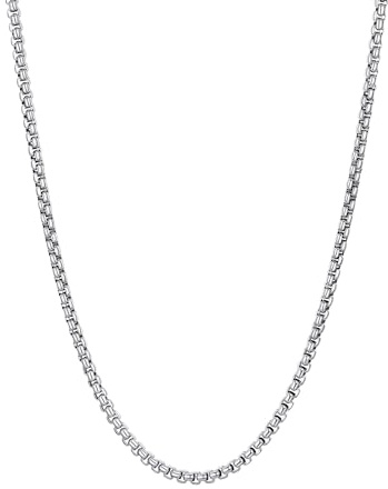 PROSTEEL Halsband, personlig ankarkedja, rund venetiansk kedja, rostfritt stål/18k förgylld 3 mm/6 mm solid kedja med karbinhake för kvinnor och män namn gravyr, länkkedja present längd 46–76 cm, Ingen ädelsten