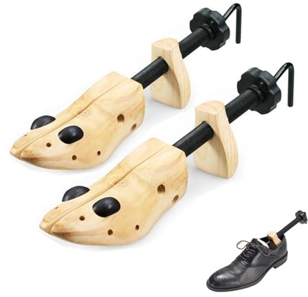 EchoDone 2 Way Cedar Shoe Trees For Men Wooden Shoe Stretcher Adjustable Unisex Shaper Large Size for Men and Women, Wood Shaper Women's Size 10 to 13.5 Man's Size 9 to 13