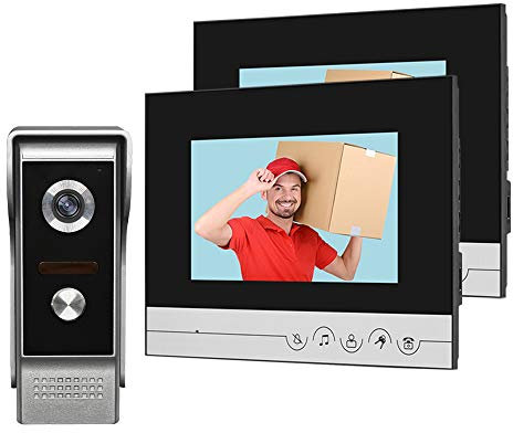 HFeng Système d'interphone vidéo 2 moniteurs visiophone 7 Pouces Affichage Clair pour la Maison vidéo Porte Bell caméra Vision Nocturne Max à 100 mètres
