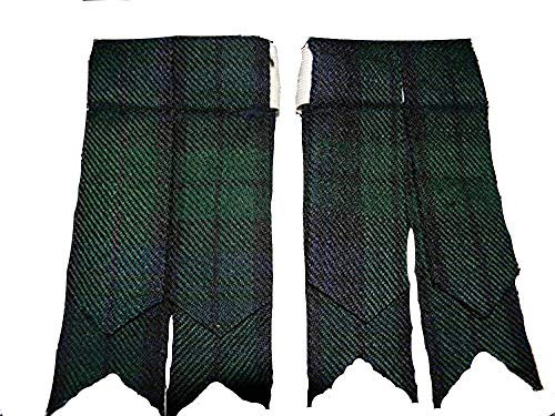 TC Herren Kilt Hose Socken Blitze mit Strumpfband Schwarz Uhr Tartan Spitz Hochland Kleidung