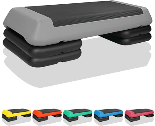 HaoKang Adjustable Aerobic Stepper w/4 Risers Health Workout Step Platform for Sports & Fitness