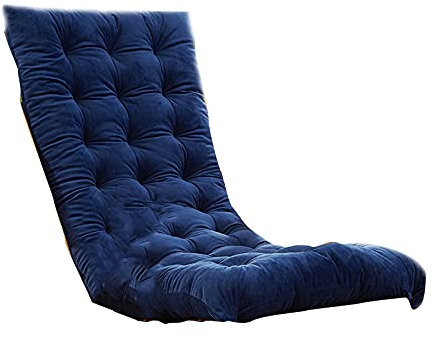 OMKMNOE Sitzkissen Gartenstuhlauflage, Indoor Outdoor Stuhlauflagen Hochlehner-Auflage Sitzauflage Kristall Samt Terrasse Sessel Deckchair Liege Rocking Stuhl Pad 120X48x10cm,Blau,48 * 150cm
