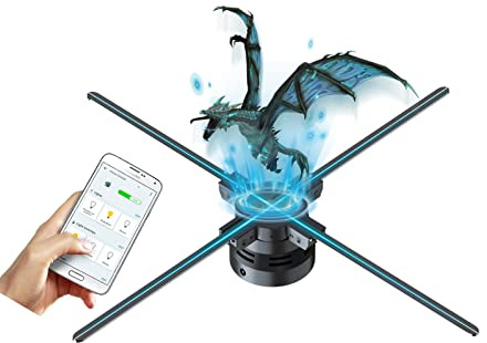 Missyou Ventilateur Holographique 3D 80CM MS80S4 Affichage LED Flottant WiFi Bluetooth Télécommande Vidéos 3D pour Exposition Événement Mur d’Image Vitrine Professionnelle