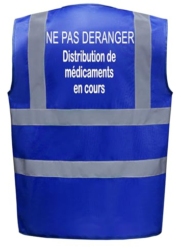 Line Shop Gilet de sécurité Royal marquage dos Ne pas déranger Distribution Médicaments (XL)