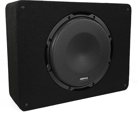 Hertz CBA 250 – Subwoofer amplifié 250 mm en Caisson Bass-Reflex, 500W Peak, ampli Classe AB intégré avec Grille de Protection