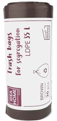D.RECT Bolsas de Basura de Plástico para Reciclar, Marrón, 35L, 20 Unidades