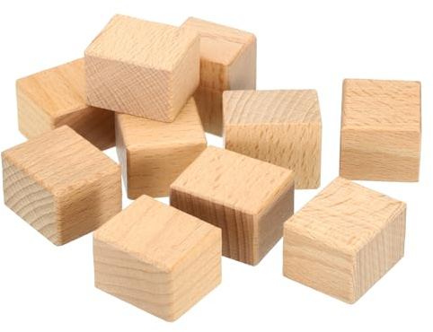 PATIKIL 30x25mm Supports de Tampons en Caoutchouc en Bois Vierges, 10 Pcs Poignée de Tampon en Caoutchouc, Blocs en Bois Dur pour la Fabrication de Tampons, Artisanat DIY Style 1, Brun