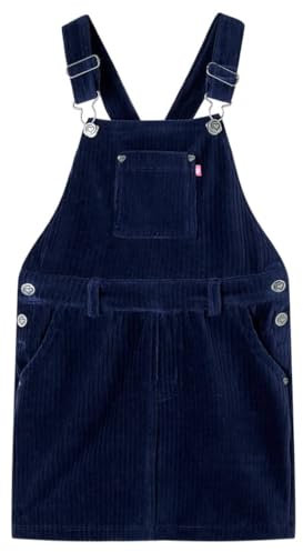 vidaXL Kinder-Latzkleid Cordkleid Kleid Kinderkleid Kordkleid Cord Marineblau 128