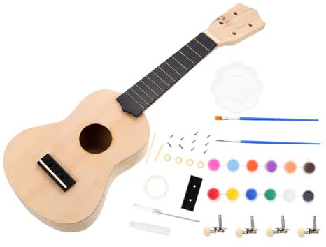 VICASKY Juego de 1 ukelele para guitarra malable, juego de manualidades para creatividad Instrumento musical para clases de música y actividades de ocio para pequeños músicos