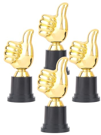 Eterspr 4 Pezzi d'Oro Trofeo di Plastica, Mini Trofeo per il Pollice, Possono Essere Usati come Decorazioni per la Stanza o Souvenir per le Feste