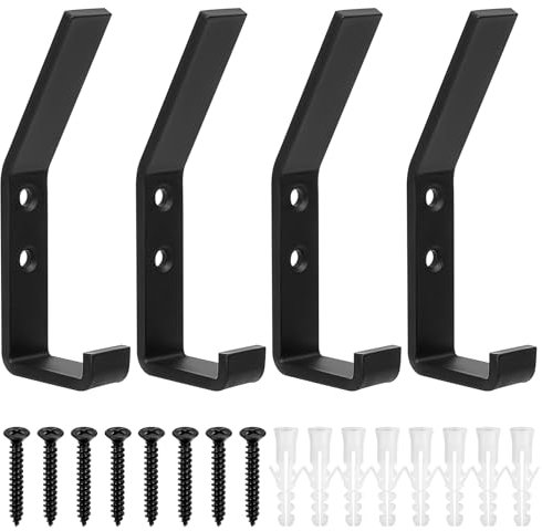 Gancio appendiabiti da parete, gancio da garage, utility per carichi pesanti, per parete del garage, camera da letto, soggiorno, nero