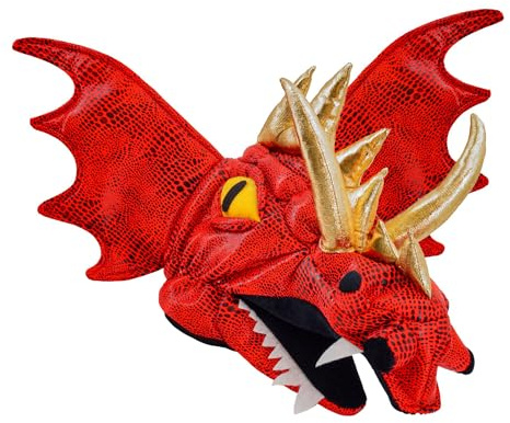 W WIDMANN MILANO Party Fashion - Dragon Hat Red Animal Costume Dinosaur Headwear Carnival