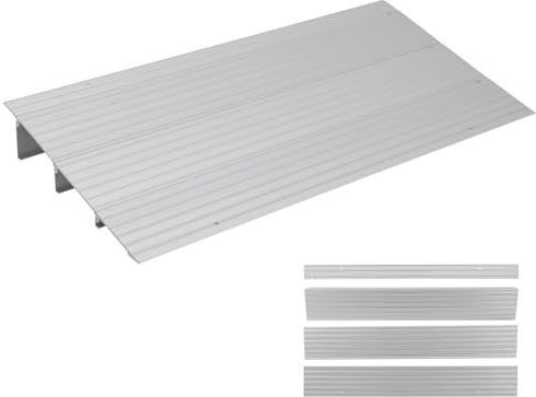 Rampe de seuil de porte, 8,5 cm de hauteur, en aluminium, capacité de charge de 320 kg, antidérapante, design modulaire, pour fauteuil roulant, poussette, marches, scooter, fauteuil roulant électrique