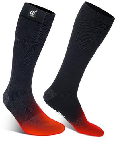 SNOW DEER Heated Socks for Men & Women Battery Powered Thermal Ski Winter Foot Warmer with Temperature Control for Skiing Hiking Hunting Motorcycling Riding (S)
