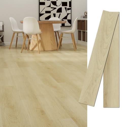 MUGREAT Vinylgolv självhäftande 5 m² (36 golvbrädor) – PVC-golvbeläggning i träutseende vattentät och robust – lättskött designgolv för kök, badrum, vardagsrum och sovrum – enkel installation