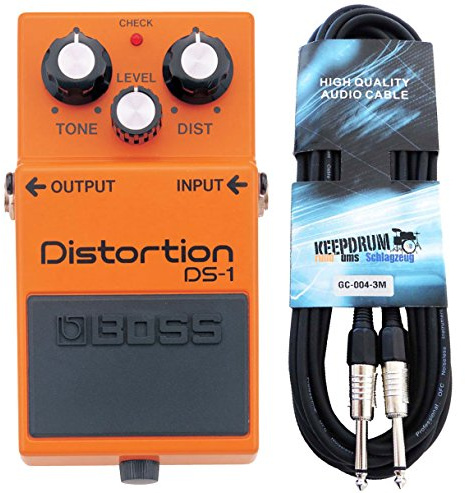 Boss DS-1 Distortion Pedal Keepdrum gitarrkabel 3 m