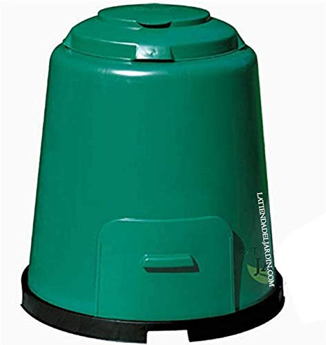 Compostatrice da giardino di alta qualità, 280 litri, 80 x 80 x 89 cm. Riempito con una sola mano tramite doppio coperchio, facile e comodo.