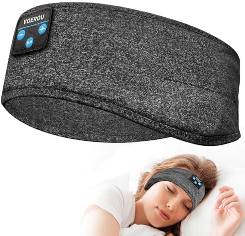 Voerou Diadema Deportiva Para Dormir con Auriculares Ultrafinos Inalambricos Bluetooth con Altavoz para Personas Que Duermen De Lado, Musica, Correr, Entrenar, Viajar