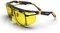 DEX FIT Schutzbrille SG210 OTG, Z87 Augenschutz, Beschlag- und Kratzfest, Verstellbar, Blaulichtfilter Brille Herren und Damen und UV Schutzbrille (Schwarzer und Oranger Rahmen, Gelbes Glas)