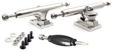 SPITBOARDS Fingerboard Pro Trucks - 34 mm - Écrous de verrouillage réels - Anneau torique en caoutchouc - Bushings en uréthane - Crochets optimisés - Largeur 34 mm - Pour le tuning et l'assemblage de