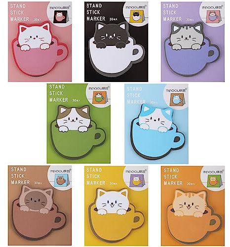 Bewudy Haftnotizen mit niedlichen Tieren, 240 Blätter Selbstklebende Sticky Notes Cartoon Tier Klebezettel Lustige Haftnotiz für Büro Haushalt Studenten Geschenk (8 Packung)