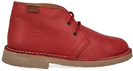 PAYMA - Stivali Stivaletti Safari Deserto in Pelle per Uomo e Donna. Fatto in Spagna. Scarpa Chukka Pelle Liscia Sport. Suola Gomma. Colore: Rosso Liscio, Taglia: EU 39