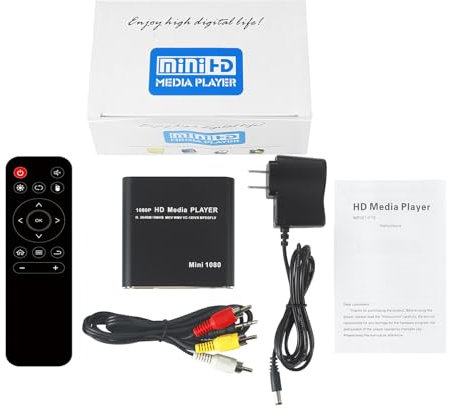 tuwiwol Lecteur vidéo Blu Ray 4K, Lecteur multimédia Compact et Pratique, écran Horizontal et Vertical, Disque Dur USB, Alliage d'aluminium, Noir