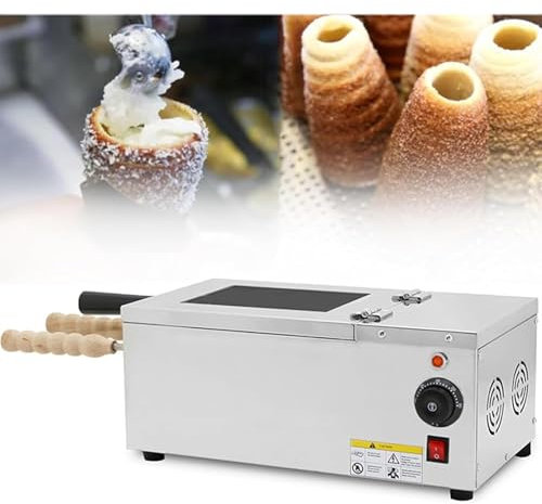 XNZJHPP Macchina elettrica Commerciale per Cake Pop con rulli con 2 rulli, Controllo Indipendente della Temperatura Regolabile (50-300 °) e Rotazione Automatica