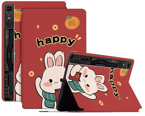 Compatible with/Replacement for ZTE Nubia Red Magic Gaming Pad Pro 10.9 Inch PU Leather Flip Stand Magnetic Wallet Cute Painting Case LSXQPB (1)