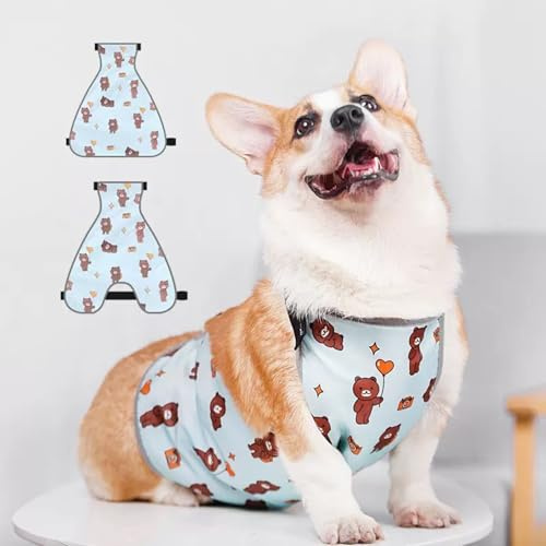 Protezione addominale impermeabile per corgis e bassotti, regolabile, design maschio/femmina, rimane asciutto in caso di pioggia, fango ed erba, ideale per pelli sensibili (blu, femmina, M)