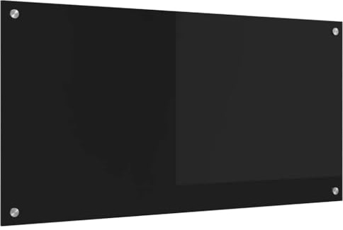vidaXL Küchenrückwand Schwarz 100 x 50 cm Gehärtetes Glas, Moderner, stabiler Küchenoberflächen-Style: Hitzebeständige Glasrückwand für coole Upgrades und modernen Flair