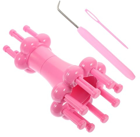 STOBAZA Kit Lavorare Maglia con Doppia estremità in Plastica Strumento Leggero e Resistente per Principianti per Cotone Lana e Seta Facile da Trasportare per Lavori Artigianali Te