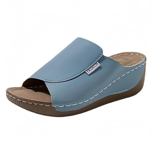 Damtofflor breda H kilpantoletter slip-on sommarpantolett plattform tofflor damer sommar eleganta strandsandaler tvättbara fritidssandaler bekväma vintage pantoletter för mors dag