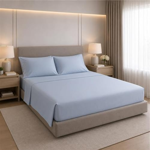 Montse Interiors Juego de Sábanas Cama 90 100% Algodón, 3 Piezas con Sábana Encimera, Bajera Ajustable y Funda de Almohada, Suave, Transpirable y Cómodo para el Descanso Diario | Cama 90x190/200