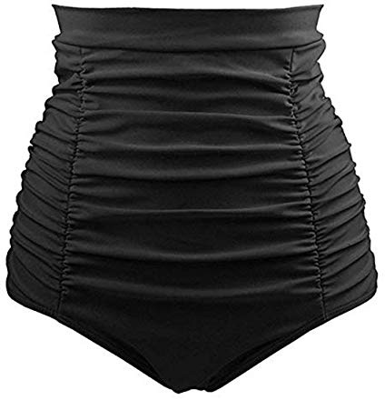 Viloree Rockabilly 50-tal, bikini, tankini-shorts, byxor med hög midja, magkontroll, Svart, L