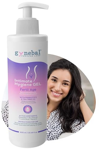 GYNEBAL Prebiotic Intim Waschlotion Damen PH 4.5 - Intimpflege Waschgel für junge Frauen gegen Juckreiz und Scheidentrockenheit - Intimseife für Intimbereich mit Teebaumöl ohne parfum - 150 ml