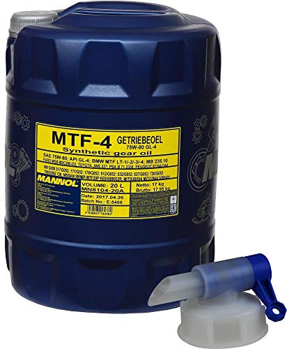 20 litres MANNOL Huile de transmission MTF-4 75W-80 Gear Oil incl. robinet de vidange