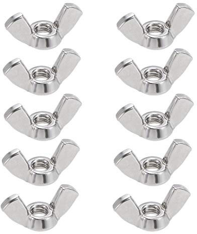 uxcell #10-32 Wing Nuts 304 Stainless Steel Shutters Butterfly Nut Hand Twist Tighten Fasteners Parts 10pcs