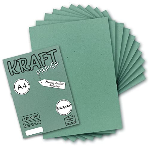 Vintage kraftpapper DIN A4 120 g/m², brunt återvunnet papper, 100 % organiskt skrivpapper