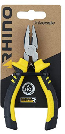 RHINO - Mini pince universelle 115 mm à forte démultiplication - Fabriqué en Acier haute qualité - Coupe & Serre - Longueur 115 mm - Manche ergonomique bi-matière - Garantie à vie