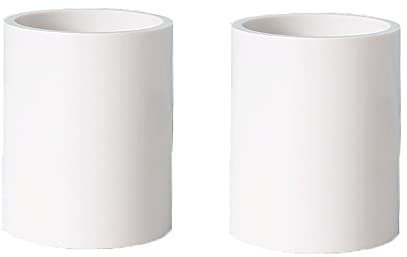 Lot de 2 raccords droits en PVC pour tuyau d'eau - Raccords en plastique - Joints égaux - Pour irrigation de jardin (40 mm, blanc)