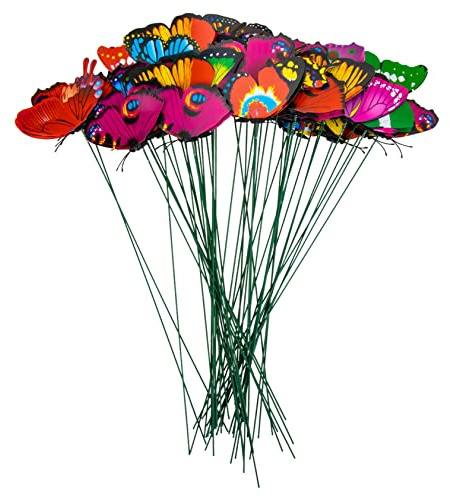 INOOMP 50pezzi Ornamenti Da Giardino Delicati Paletti Forma Di Farfalle Decorazioni Per Giardino Domestico Forniture Per Adatte Per Aiuole Vasi e Terreni