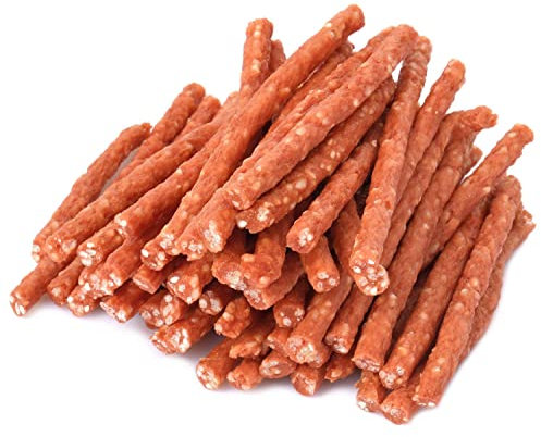 MERSJO Hundeleckerli - 83% Hoher Fleischanteil, Keine Zusatzstoffe, Getreide- und Zuckerfrei, Leckereien für Hunde zur täglichen Ergänzung, Natürliche Kauhilfe, Ente und Reis Kabanos, 500g