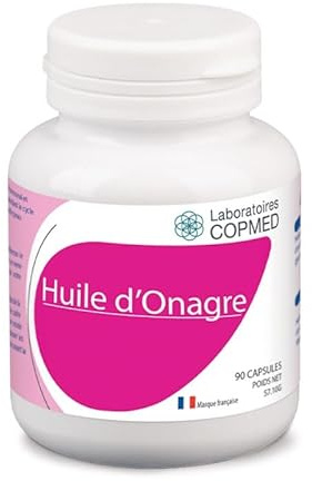 LABORATOIRES COPMED - Huile d'Onagre & Vitamine E - Complément Alimentaire - Aide à Maintenir l'Equilibre Hormonal - Actifs Naturels - Marque Française - 90 Capsules (Pilulier Bioplastique)